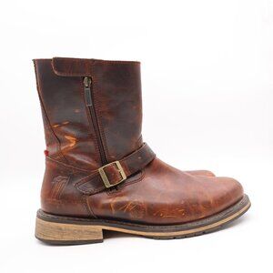 Harley Davidson Karl Motorcycle Biker Boots Men's Size 11 M Brown Leather Zip
